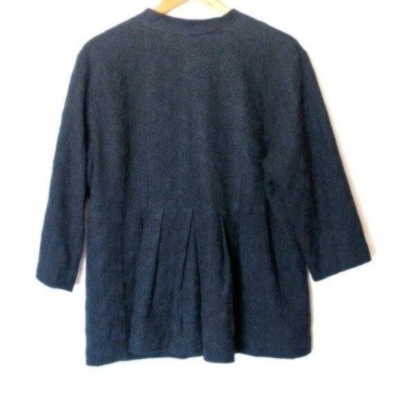 Eileen‎ Fisher Black Texturized Embroidered Blazer L Large - Picture 7 of 8